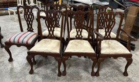 7 Antique Reproduction Chippendale Dining Chairs