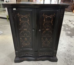 Modern Reproduction Black Entertainment Cabinet