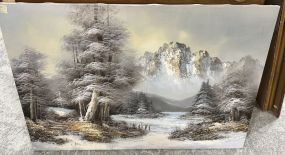 Signed Ruthman Landscape Painting on Canvas