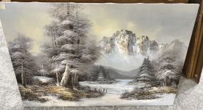 Signed Ruthman Landscape Painting on Canvas