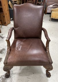 Century Co. Antique Reproduction Leather Arm Chair