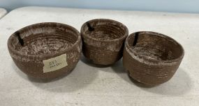 Three Unsigned McCarty Nutmeg Bowls