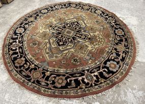 8' Heriz Serapi Wool Round Area Rug