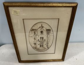 Malcolm Norwood Etching of Broom Hall