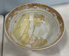 Large Chinese Yellow Porcelain Center Bowl