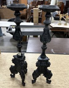 Pair of Traditional Style Metal Candle Stands