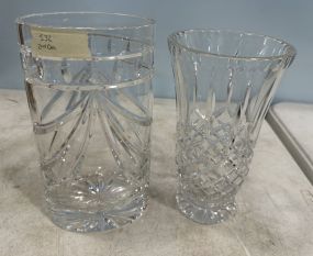 Two Waterford Crystal Flower Vases