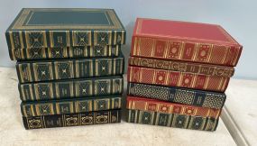 12 Leather Gold Bound Books