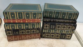 10 Leather Gold Bound Books