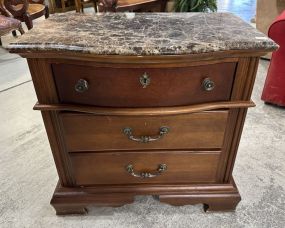 Bassett Cherry Marble Top Side Table