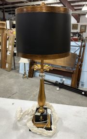 Modern Black and Gold Table Candle Stick Lamp