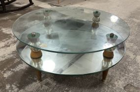 Mid Century Round Glass Coffee Table