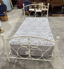 White Metal Twin Bed