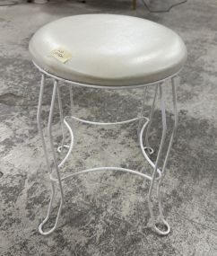 White Metal Vanity Stool