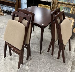 Cherry Folding Game Table and Chair Set