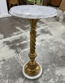 Italian Gold Gilt Marble Pedestal Stand