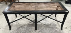 Black Finish Cane Seat Bench