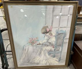 Large Framed Print of Lady