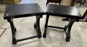 Pair of Black Painted Cross Legged Side Tables