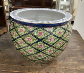 Chinese Porcelain Fish Bowl Planter
