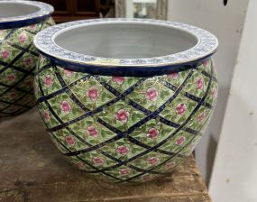 Chinese Porcelain Fish Bowl Planter