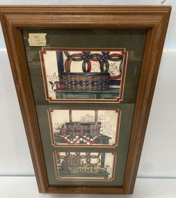 Lourie Korogadon Framed Three Section Basket Prints