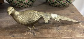 Brass Pheasant Sculpture