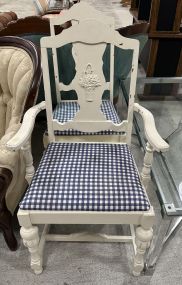 Two White Painted Jacobean Arm and Side Chairs