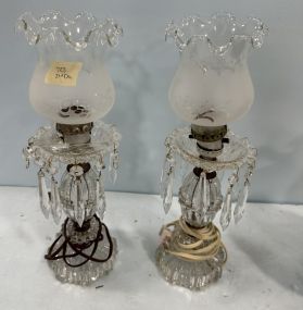 Pair of Glass Torcheiere Lamps