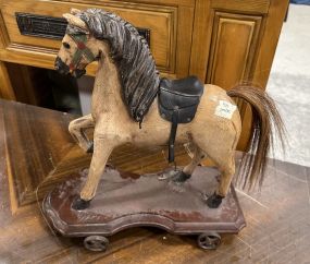 Decorative Wood Horse Sculpture