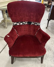 Red Upholstered Arm Chair