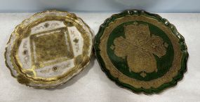 Two Italian Florentine Trays