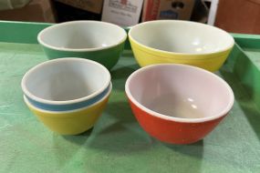 5 Glass Pyrex Mixing Bowls