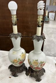 Pair of Glass Vase Lamps