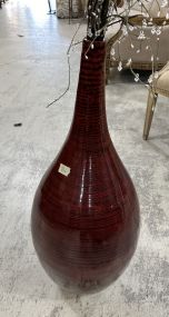 Designer Fiberglass Red Plant Vase