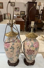Pair of Chinese Modern Porcelain Vase Lamps