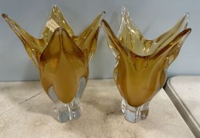 Pair of Art Glass Vases