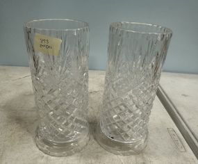Pair of Crystal Glass Candle Votives