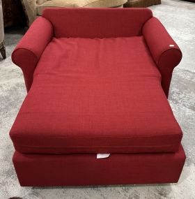 Modern Red Upholstered Oversized Lounger