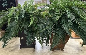 Two Decorative Faux Plants and Planters