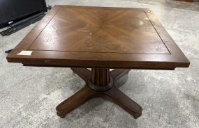 Mid Century Square Pedestal Accent Table