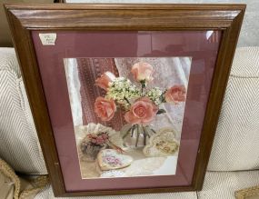 Framed Rose Scene Print