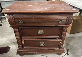 Worn Late 20th Century Cherry Nightstand