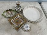 Delft Vase, Hand Painted Plate, Bowl, and Pill Box