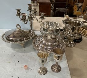 Group of Silver Plate Serving Pieces