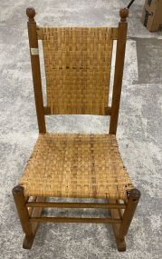 Colonial Style Maple Caned Rocker Chair