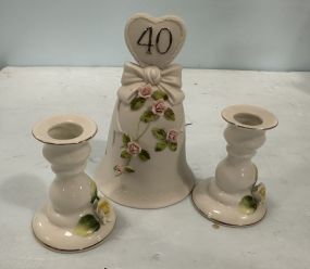 Touch of Rose Music Bell and Norleans Candle sticks