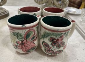 Four Gail Pittman Ceramic Mugs