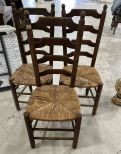 Three Country Style Ladder Back Side Chairs