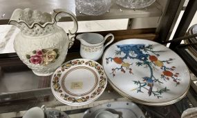 Chinese Charger, Porcelain Pitcher, and Plates